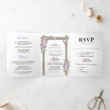 Rustikale Hochzeit mit 3 in 1 Lila Aquarellen