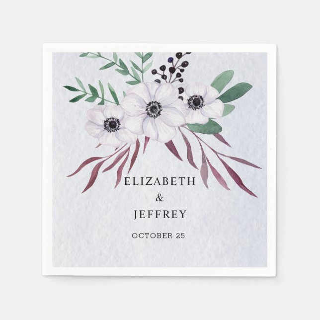 Rustikale Hochzeit mit blauer Blüte Serviette (Vorderseite)