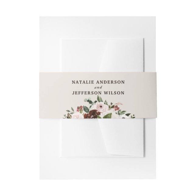 Rustikale Hochzeit mit Blumen Einladungsbanderole (Vorderseite Beispiel)