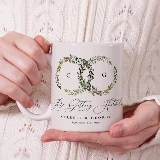 Rustikale Hochzeit mit Blumenkranz Tasse (Von Creator hochgeladen)