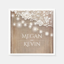 Rustikale Hochzeit mit Burlap- und String Lights L Serviette
