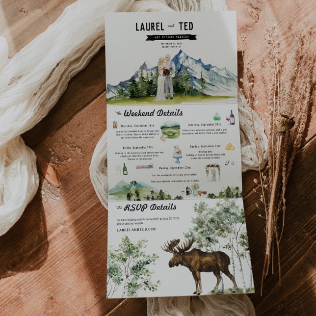 Rustikale Hochzeit mit drei Falten Einladung (Von Creator hochgeladen)