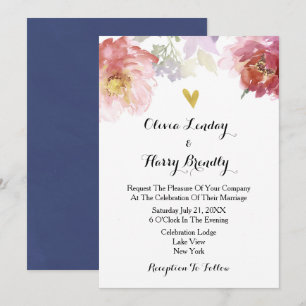 Rustikale Hochzeit mit Flora und Fauna Marine Einladung