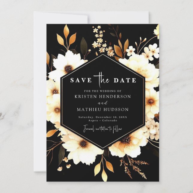 Rustikale Hochzeit mit Flora und Fauna Save The Date (Vorderseite)
