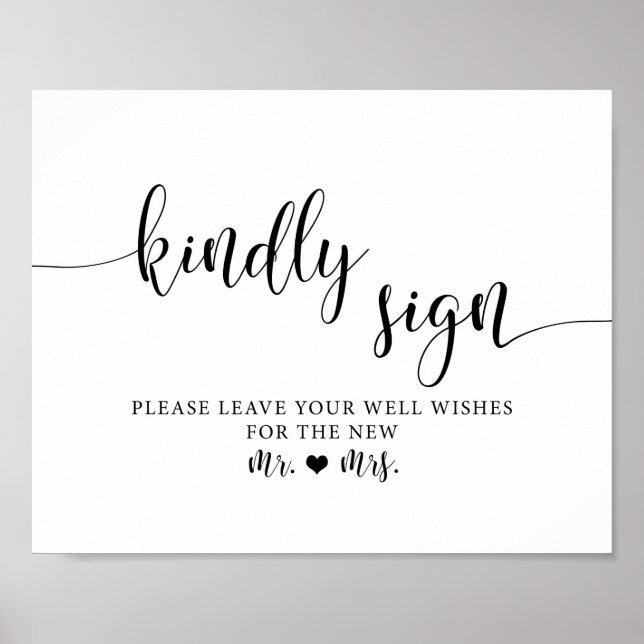 Rustikale Hochzeit Mit freundlichem Sign Well will Poster (Vorne)