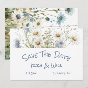 Rustikale Hochzeit mit Gänseblümchen und verblasst Save The Date