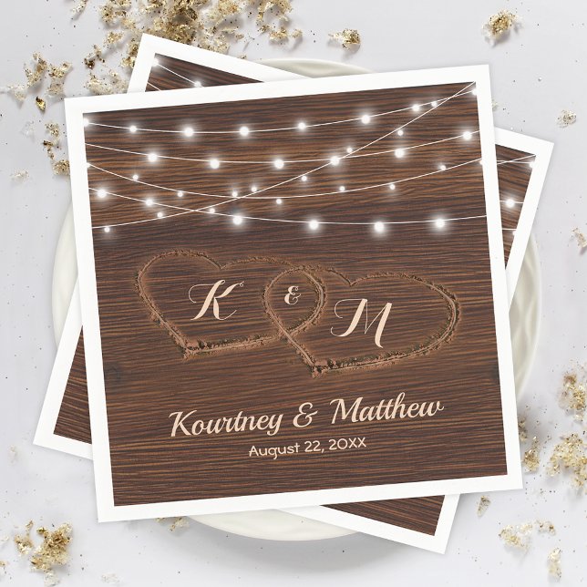 Rustikale Hochzeit mit gepflastertem Holz Serviette (Von Creator hochgeladen)