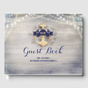 Rustikale Hochzeit mit Gold Anchor Gästebuch