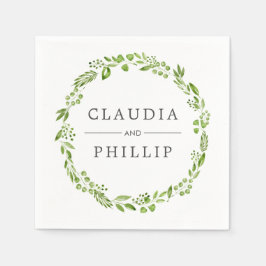 Rustikale Hochzeit mit grünem Olivenöl Serviette