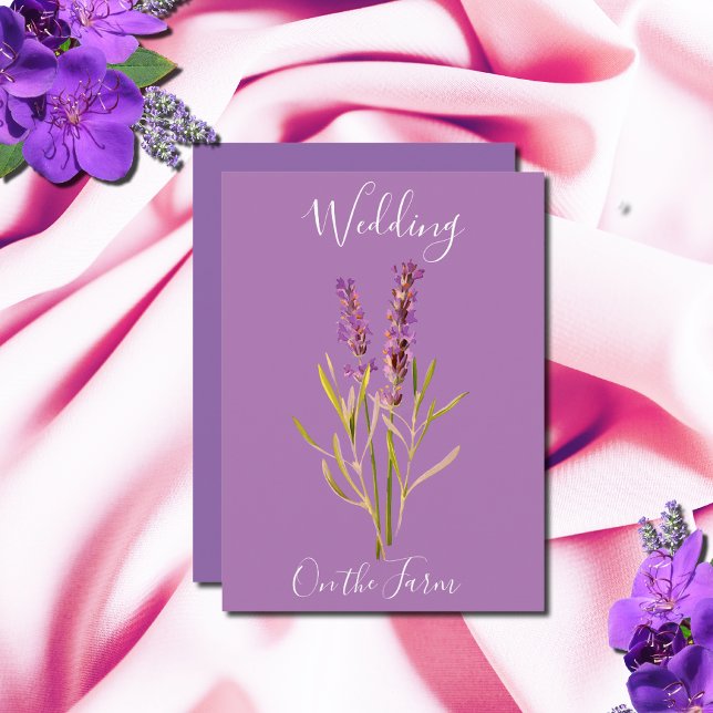 rustikale Hochzeit mit Lavendels Einladung (Von Creator hochgeladen)