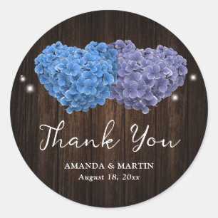 Rustikale Hochzeit mit Lila Blüte Vielen Dank Runder Aufkleber