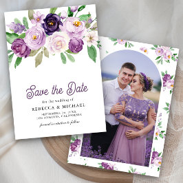 Rustikale Hochzeit mit Lila Foto Save The Date