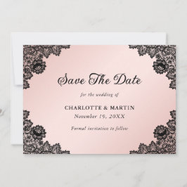 Rustikale Hochzeit mit schwarzem und blütendem Bra Save The Date