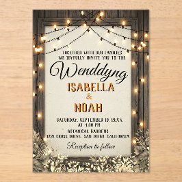 Rustikale Hochzeit mit Vintagen Blume und Foliage Acryleinladungen