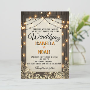 Rustikale Hochzeit mit Vintagen Blume und Foliage Einladung