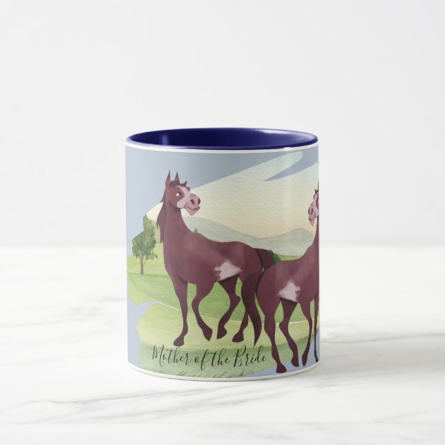 Rustikale Hochzeit Reitsport-Western Tasse (Zentrum)