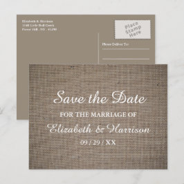 Rustikale Hochzeit rettet das Datum Postkarte
