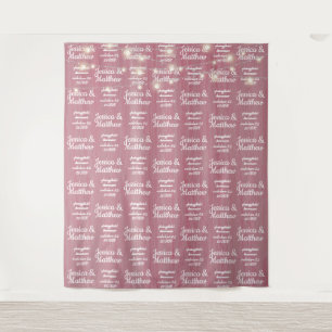 Rustikale Hochzeit Rosa Hintergrund Step und Repea Wandteppich