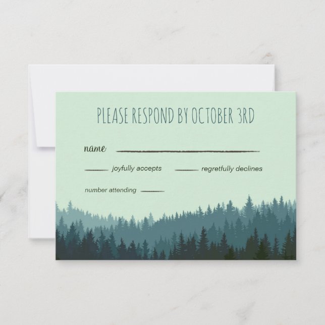 Rustikale Hochzeit RSVP in den Bergen Karte (Vorderseite)