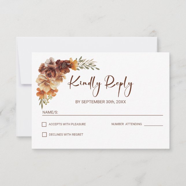 Rustikale Hochzeit RSVP Karte (Vorderseite)