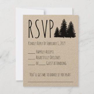 Rustikale Hochzeit RSVP Karte