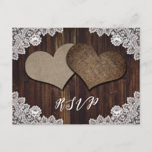 Rustikale Hochzeit RSVP Postkarte Auswahl