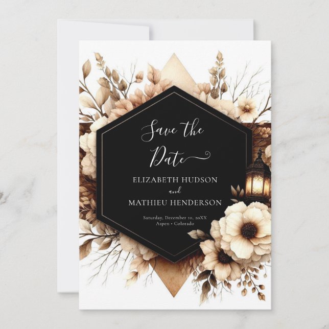 Rustikale Hochzeit Save The Date (Vorderseite)