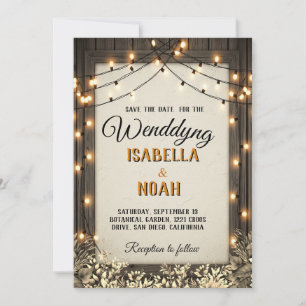 Rustikale Hochzeit "Save the Date"-Vorlagen mit He Save The Date