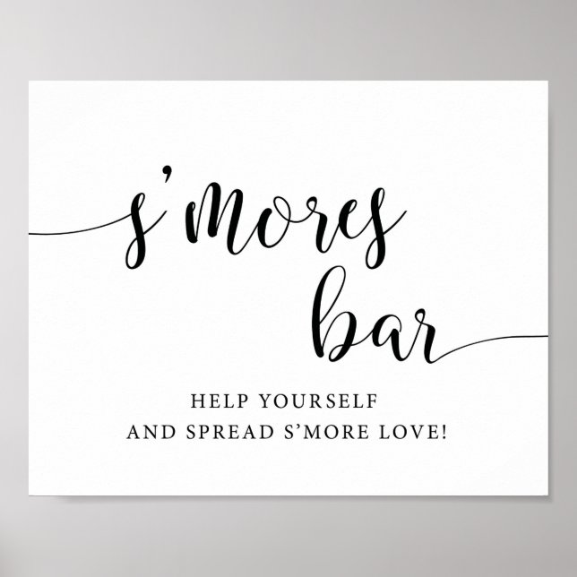 Rustikale Hochzeit S'mores Bar Mehr Liebe Zeichen Poster (Vorne)
