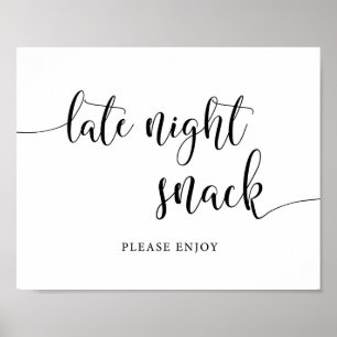 Rustikale Hochzeit spät nachts Snack Food-Zeichen Poster