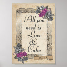 Rustikale Hochzeit Süße und Kuchen-Zeichen