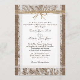 Rustikale Hochzeit und Jute-Twine Einladung