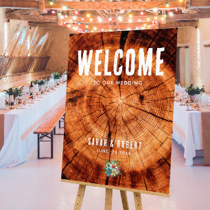 Rustikale Hochzeit Vintage Holz Willkommen bei uns Poster