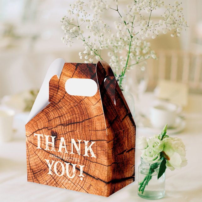 Rustikale Hochzeit Vintager Holzbaum-Slice Geschenkschachtel (Von Creator hochgeladen)