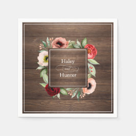 Rustikale Hochzeit von Barnholz mit Namen Serviette