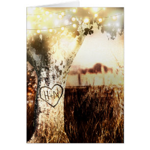 Rustikale Hochzeit von Baum- und Lichterketten