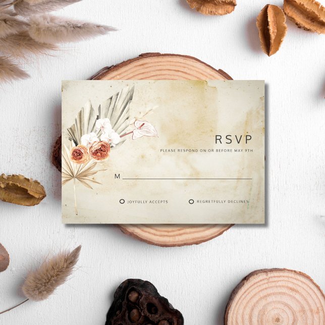 Rustikale Hochzeit von Boho RSVP Karte (Rustic Floral Boho Wedding RSVP Card)
