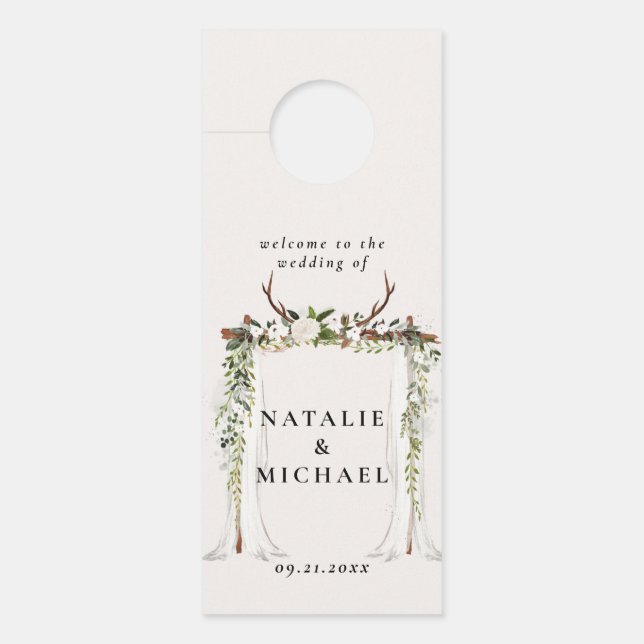 Rustikale Hochzeit von Boho Türanhänger (Vorderseite)