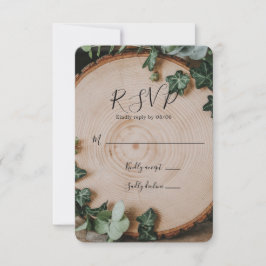 Rustikale Hochzeit von Grün und Holz RSVP Karte