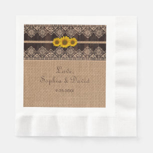 Rustikale Hochzeit von Lace Burlap Wood Serviette