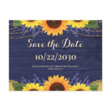 Rustikale Hochzeit von Navy-Holz-Sonnenblumen spei