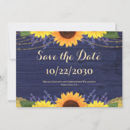 Rustikale Hochzeit von Navy-Holz-Streichelleuchten Save The Date