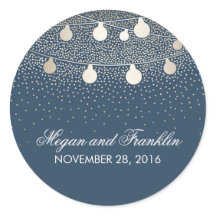 Rustikale Hochzeit von Navy String Lights Gold Gli