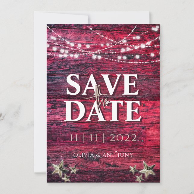 Rustikale Hochzeit von Rotholz Save The Date (Vorderseite)