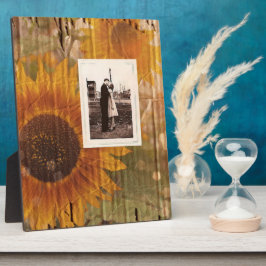 rustikale Hochzeit von Sonnenblumen Fotoplatte