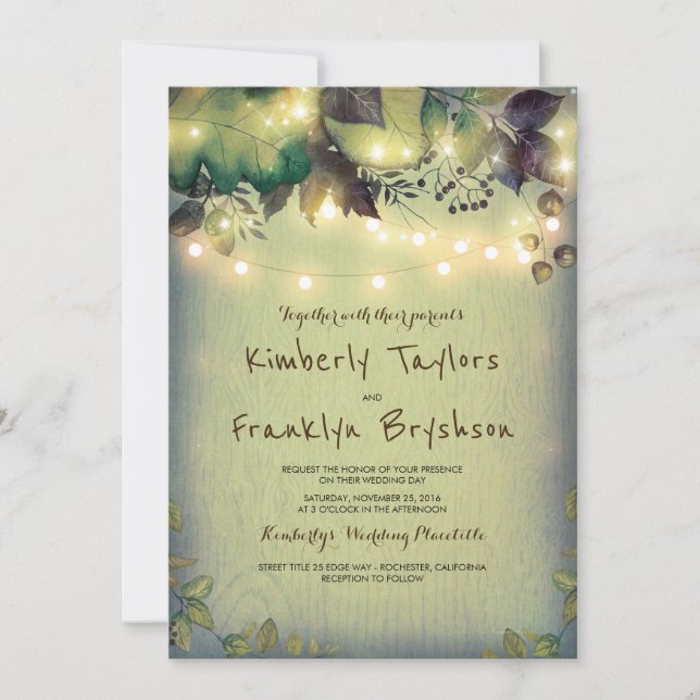 Rustikale Hochzeit von Stallenbeleuchtung Einladung (Vorderseite)