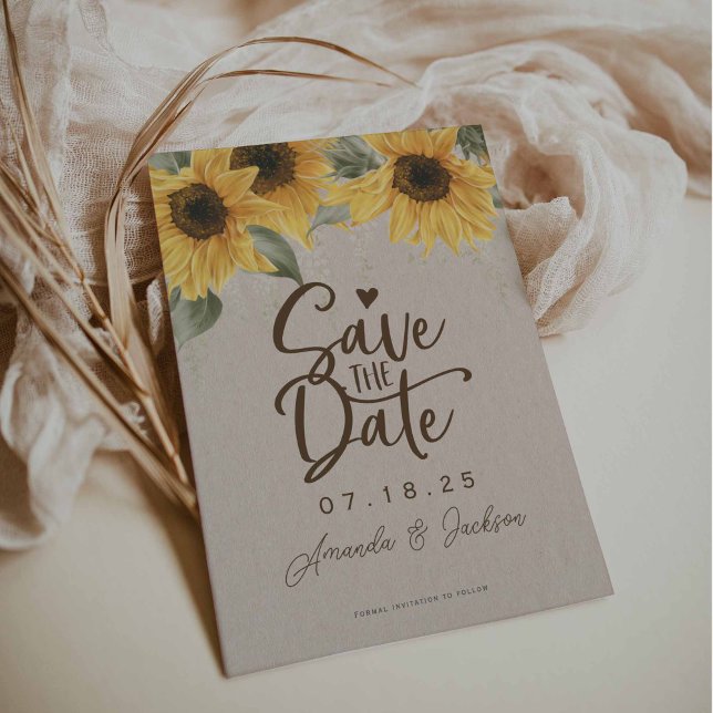 Rustikale Hochzeit von Stallsonnenblumen Save The Date (Rustic sunflower save-the-date cards)