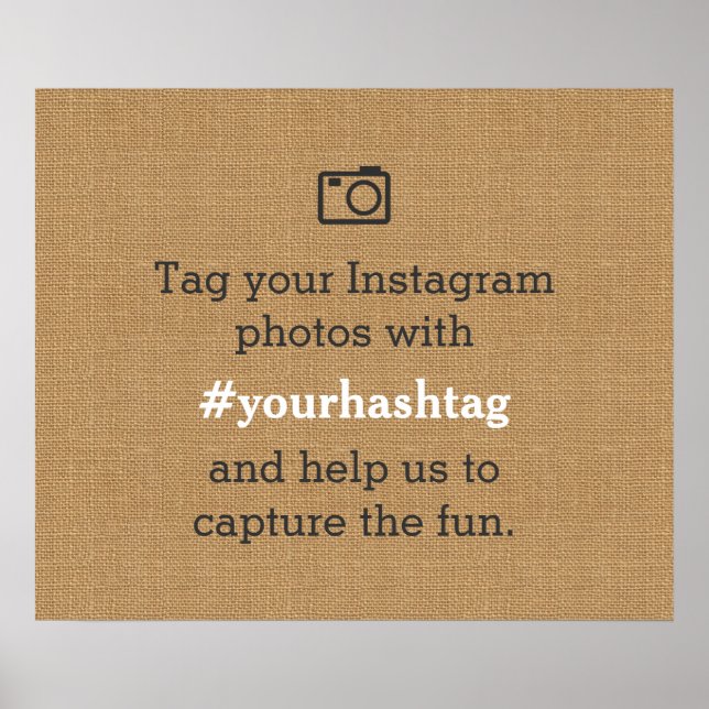Rustikale Hochzeiten Fotos Hashtag Burlap Poster (Vorne)