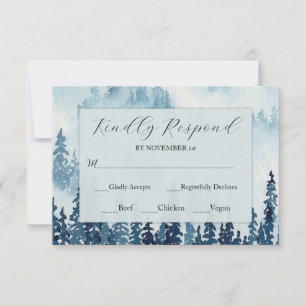 Rustikale Hochzeitkarte RSVP für Mitternacht Karte