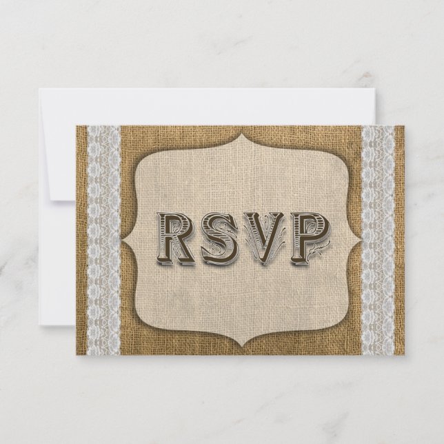 Rustikale Hochzeitkarte RSVP Karte (Vorderseite)